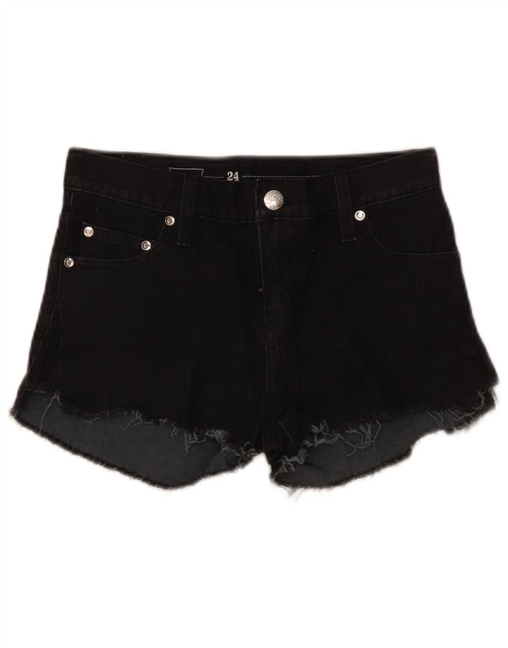 LEVI'S Womens Denim Shorts W24 XS Black Cotton