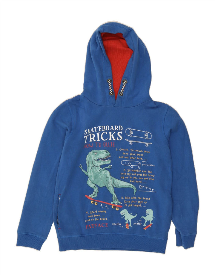 FAT FACE Boys Graphic Hoodie Jumper 10-11 Years Blue Cotton Vintage Fat Face and Second-Hand Fat Face from Messina Hembry 