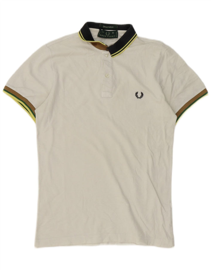 Fred Perry Mens Polo Shirt Medium White Cotton