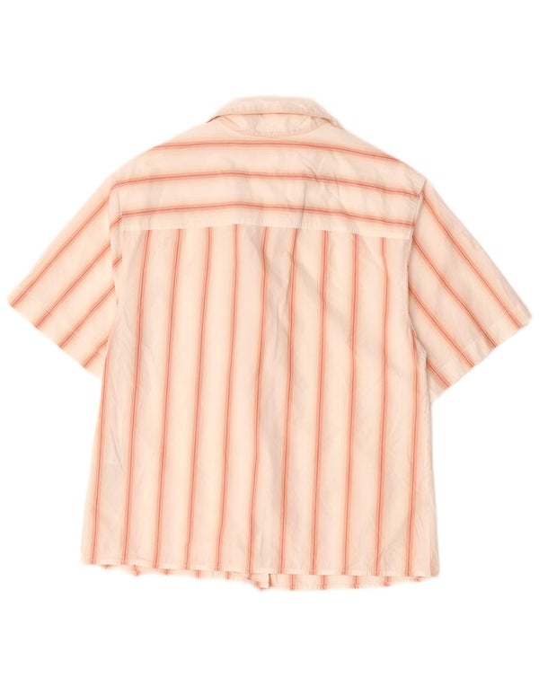 Levi's Womens Short Sleeve Oversized Shirt UK 10 Small White Striped Cotton
