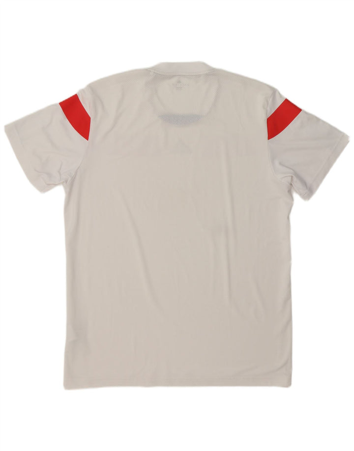 Adidas Mens Climacool Graphic T-Shirt Top Large White Colourblock Polyester