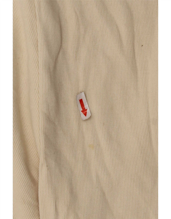 Fila Mens Hooded Top Long Sleeve Large Beige Cotton