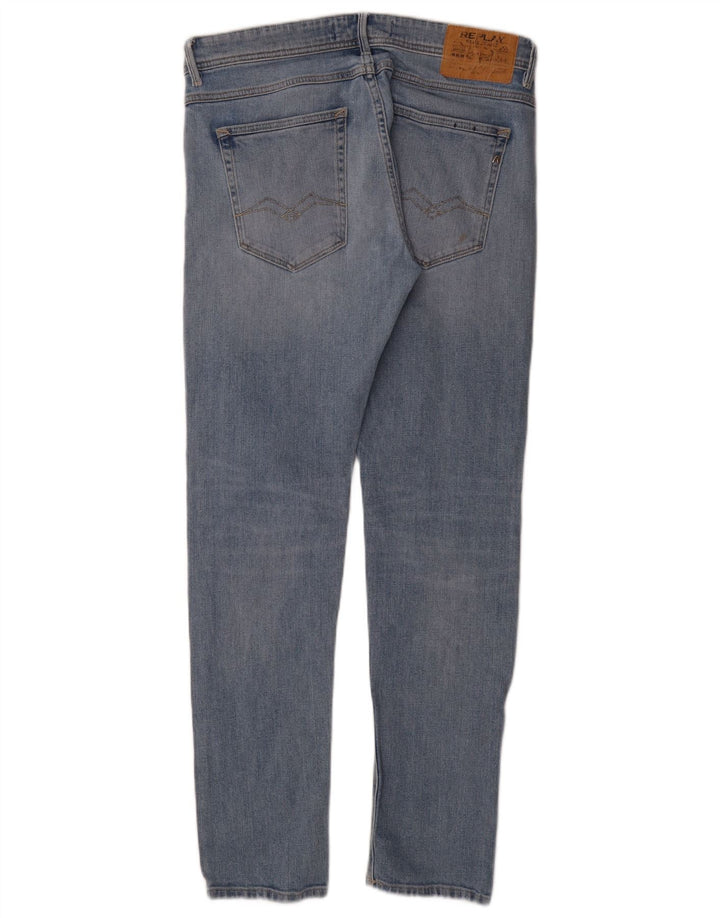 REPLAY Mens Willbi Regular Slim Jeans W32 L32 Blue Cotton