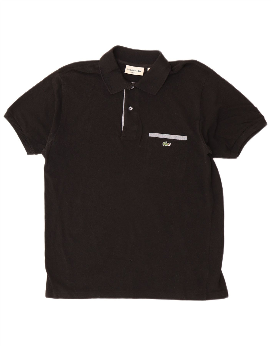 Lacoste Mens Classic Fit Polo Shirt Size 4 Medium Black Cotton