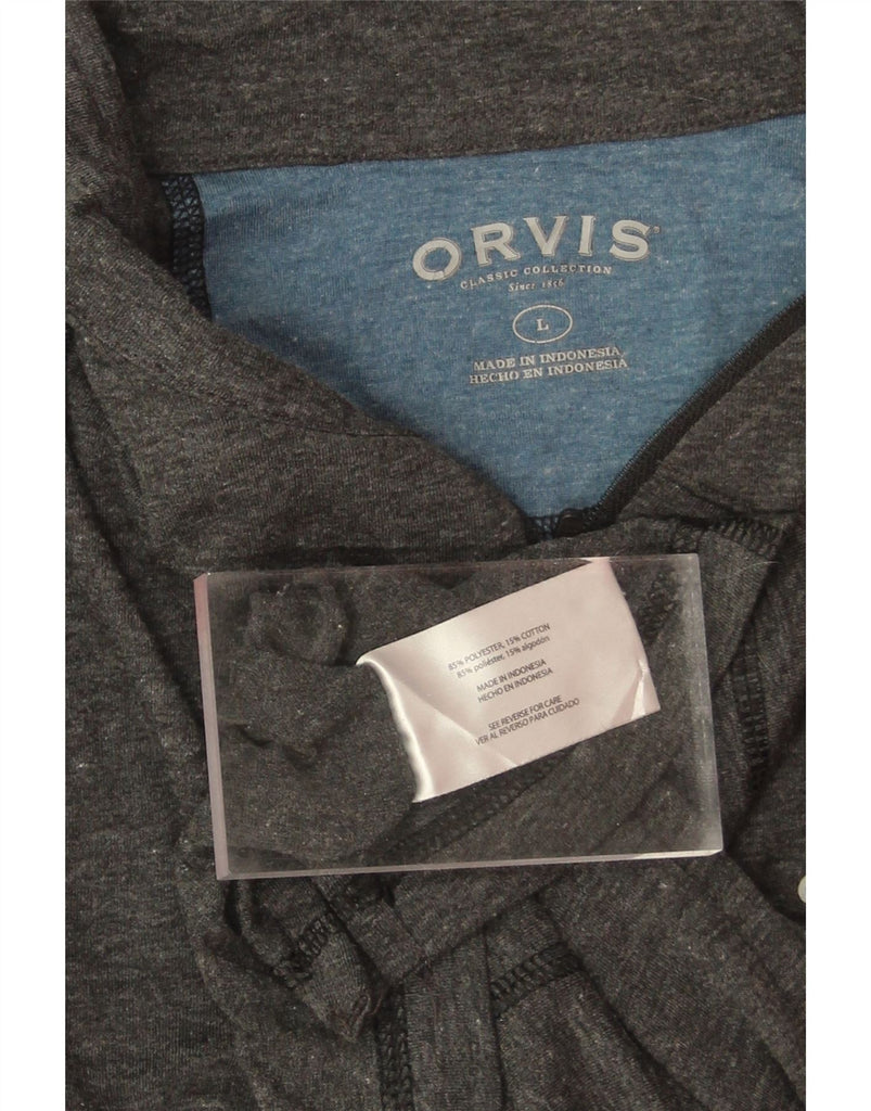 ORVIS Mens Zip Neck Pullover Tracksuit Top Large Grey Cotton Vintage Orvis and Second-Hand Orvis from Messina Hembry 