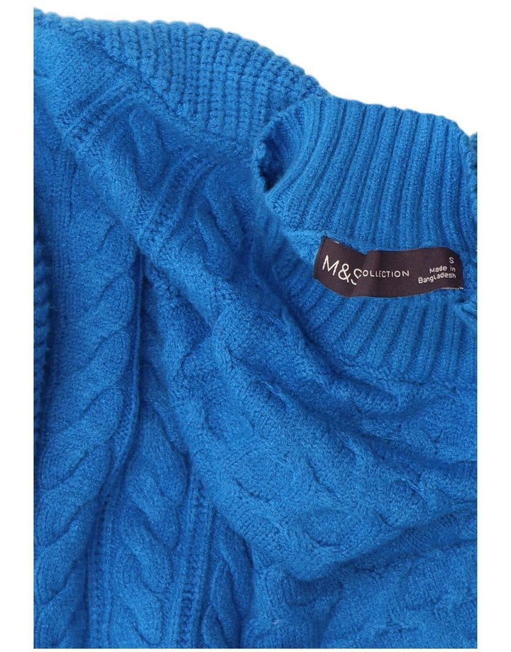 Marks & Spencer Womens Turtle Neck Jumper Sweater UK 10 Small Blue Viscose