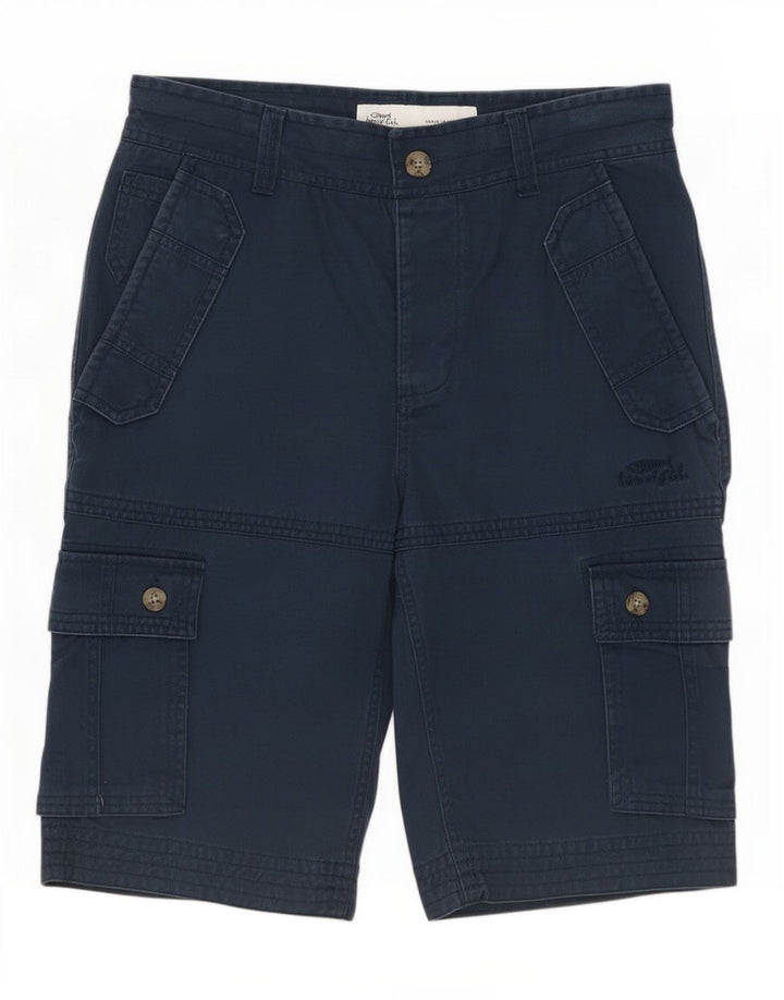 Weird Fish Mens Cargo Shorts Medium W32 Navy Blue Cotton