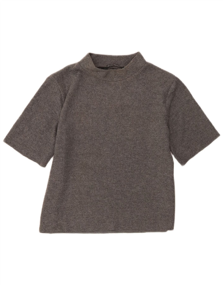 Zara Womens T-Shirt Top UK 14 Large Grey Polyester