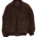 Vintage Mens Bomber Leather Jacket IT 48 Medium Brown