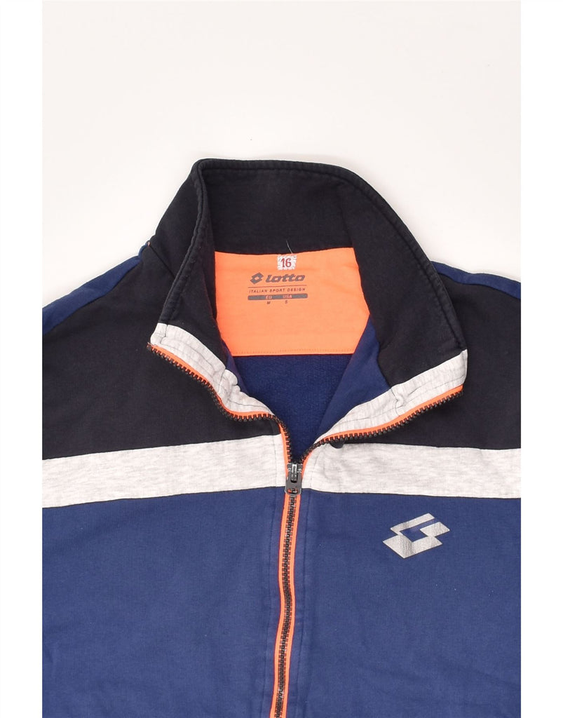 LOTTO Boys Tracksuit Top Jacket 15-16 Years Medium Blue Colourblock Cotton | Vintage Lotto | Thrift | Second-Hand Lotto | Used Clothing | Messina Hembry 