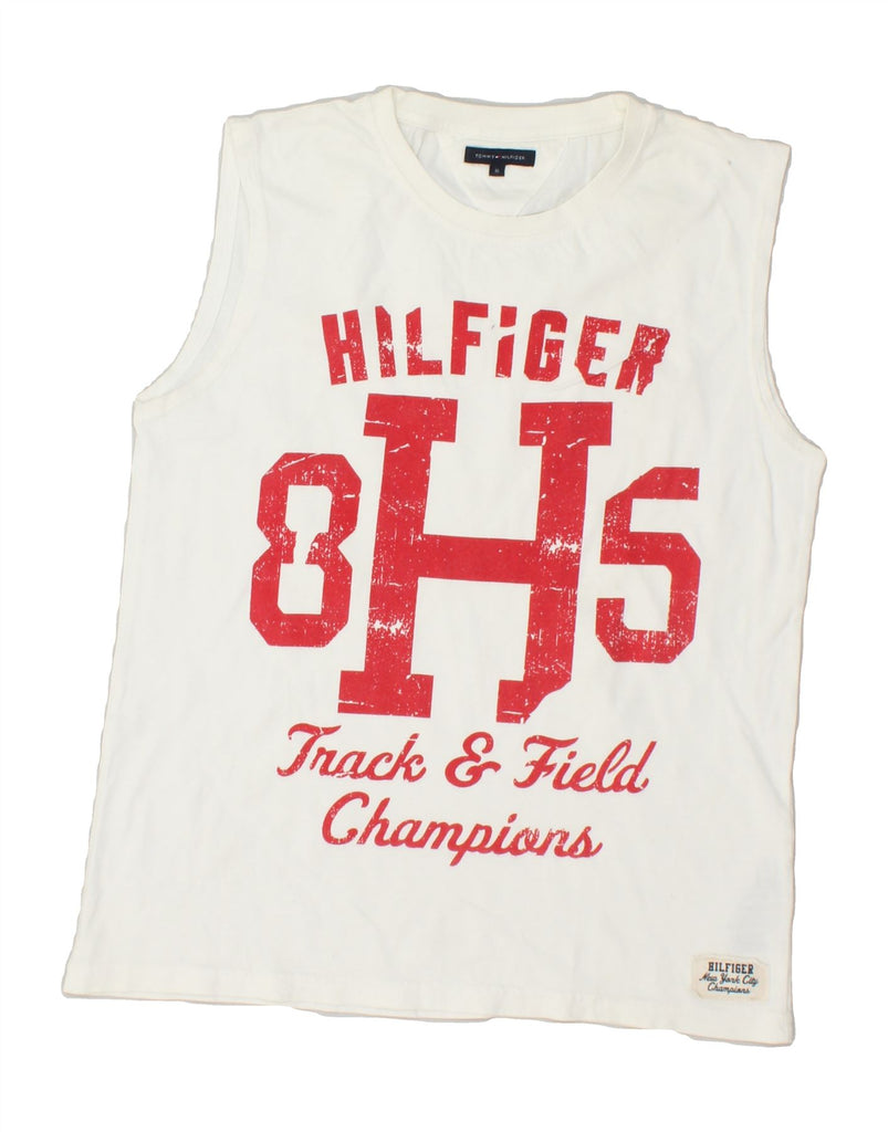 TOMMY HILFIGER Boys Graphic Vest Top 15-16 Years White Cotton | Vintage Tommy Hilfiger | Thrift | Second-Hand Tommy Hilfiger | Used Clothing | Messina Hembry 