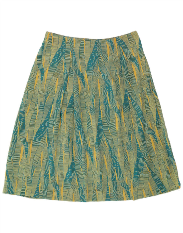 Lilla Womens Wrap Pleated Skirt IT 42 Medium W29 Green Geometric Silk