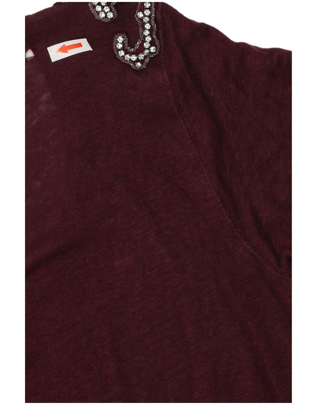 Zara Womens T-Shirt Top UK 14 Medium Burgundy