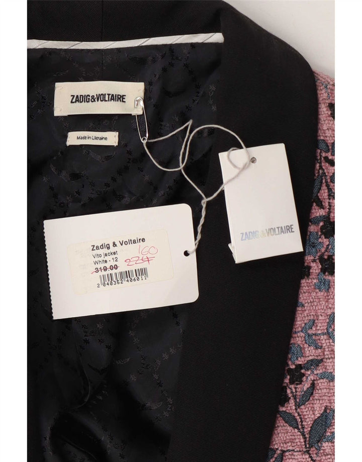 ZADIG & VOLTAIRE Womens Blazer Jacket EU 40 Medium Pink Floral Designer