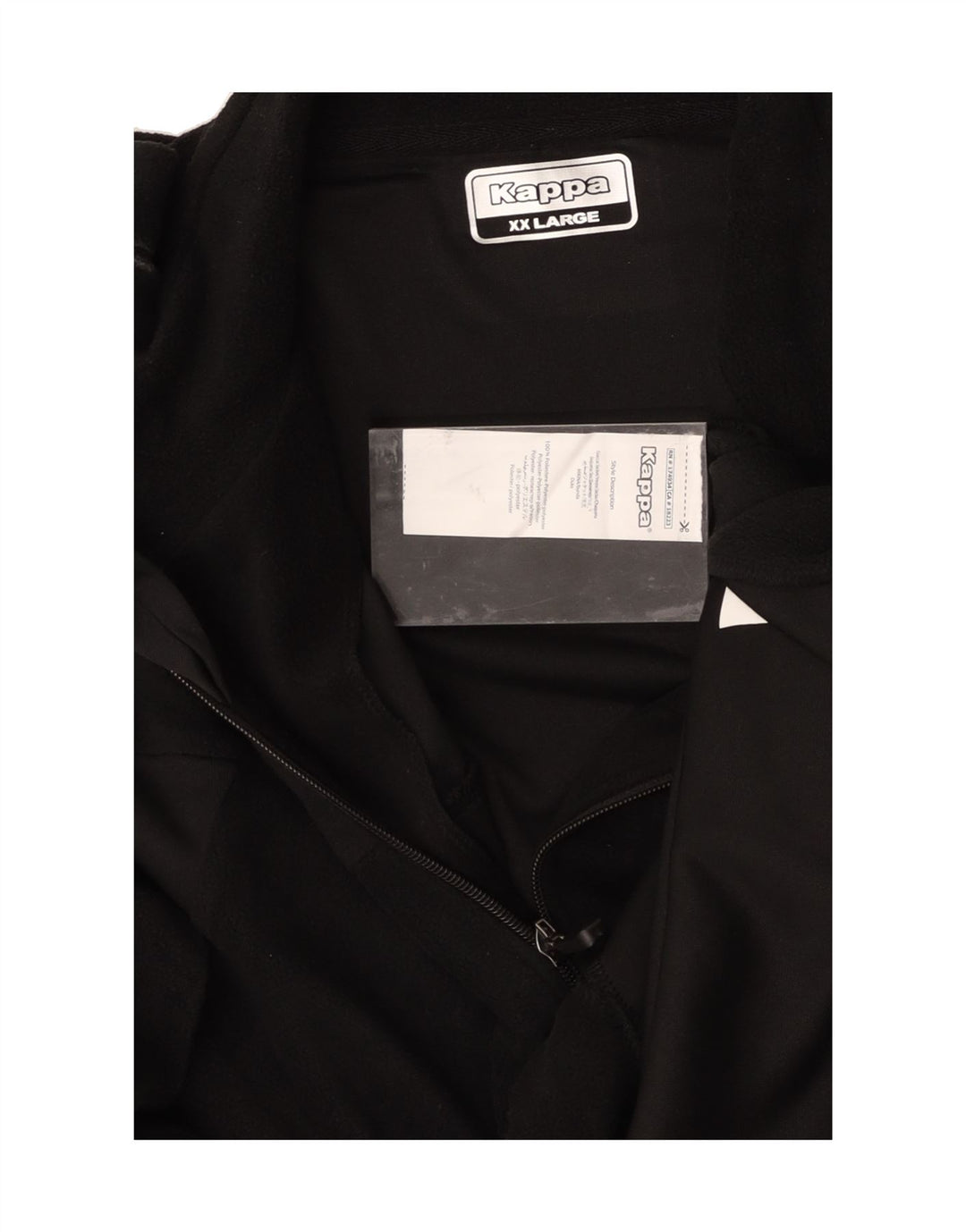 KAPPA Mens Fleece Jacket UK 44 2XL Black Polyester Vintage Kappa and Second-Hand Kappa from Messina Hembry 