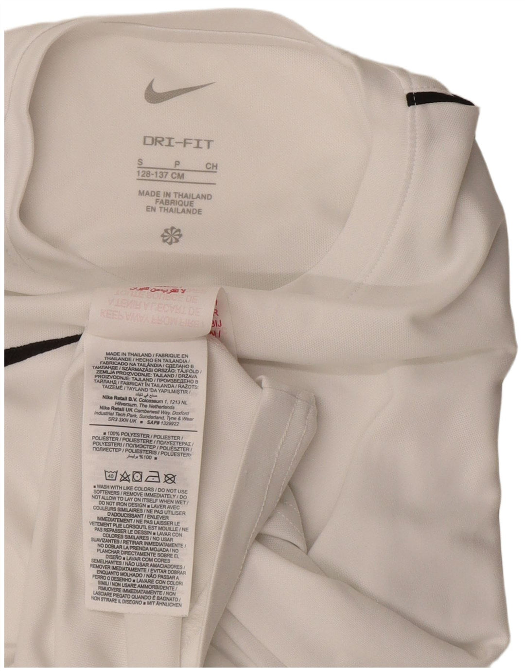 NIKE Boys Dri Fit T-Shirt Top 8-9 Years Small  White Polyester