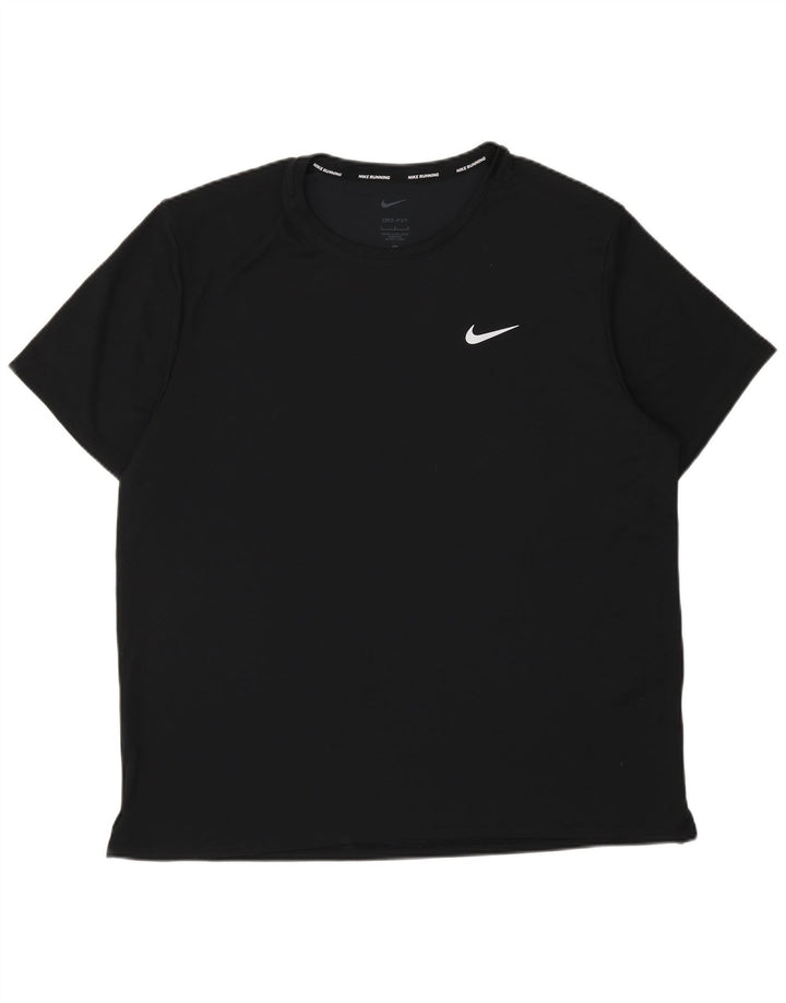 Nike Mens Dri Fit Graphic T-Shirt Top Large Black Polyester