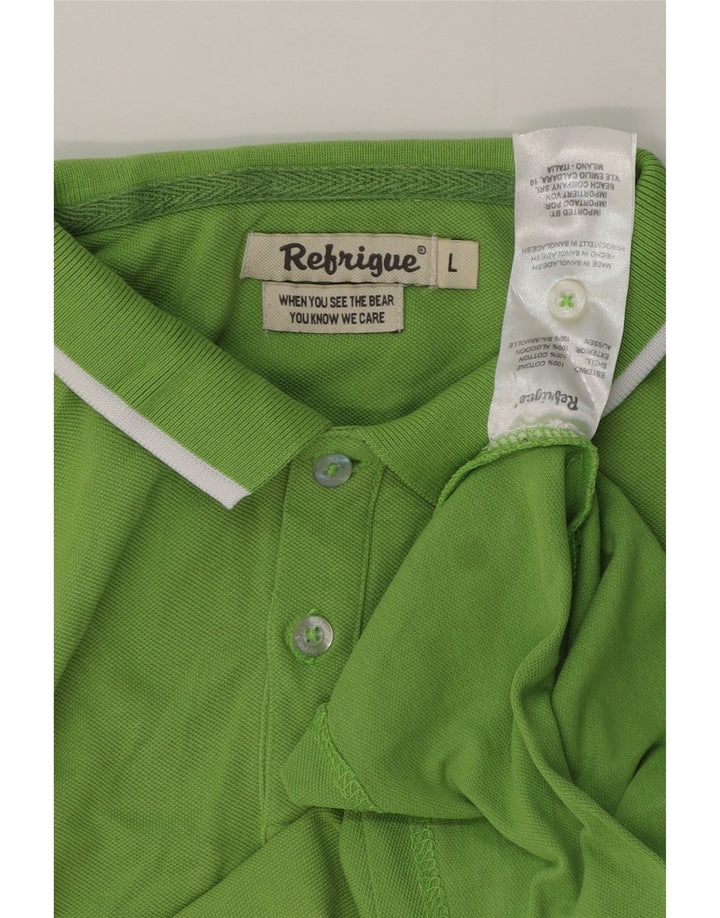 Refrigiwear Mens Polo Shirt Large Green Cotton