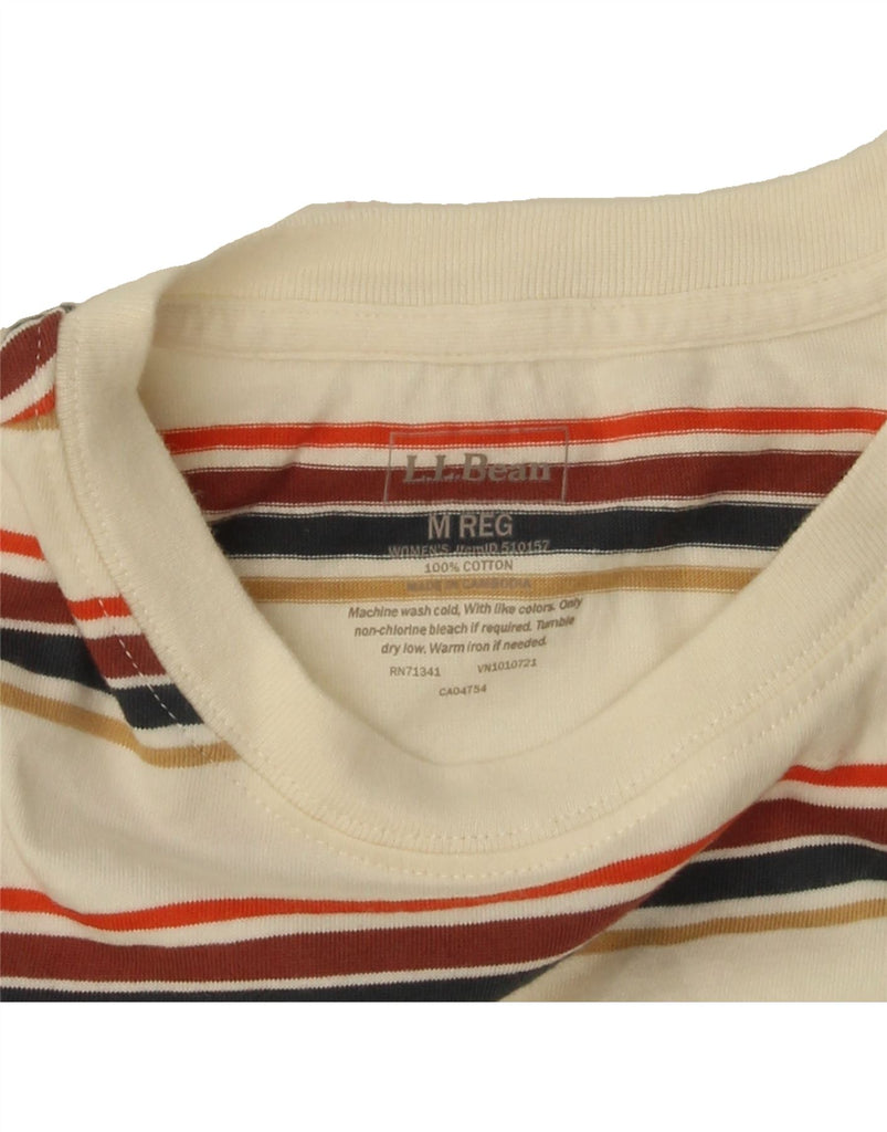 L.L.BEAN Womens Top 3/4 Sleeve UK 14 Medium Multicoloured Striped Cotton Vintage L.L.Bean and Second-Hand L.L.Bean from Messina Hembry 