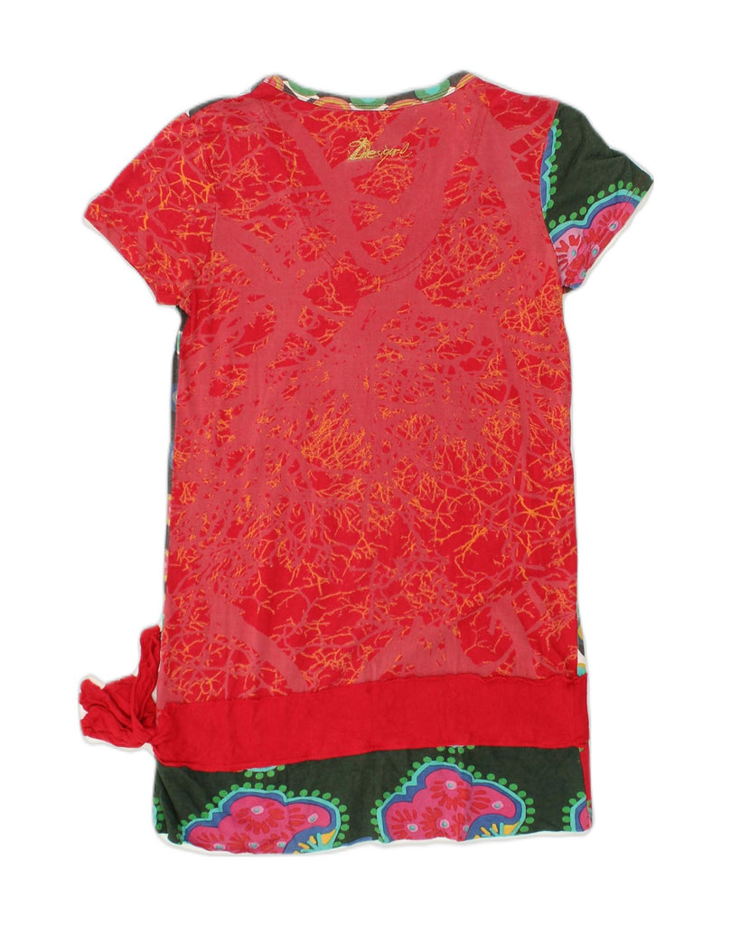 DESIGUAL Girls Tunic Dress 13-14 Years Large Red Geometric Cotton | Vintage Desigual | Thrift | Second-Hand Desigual | Used Clothing | Messina Hembry 