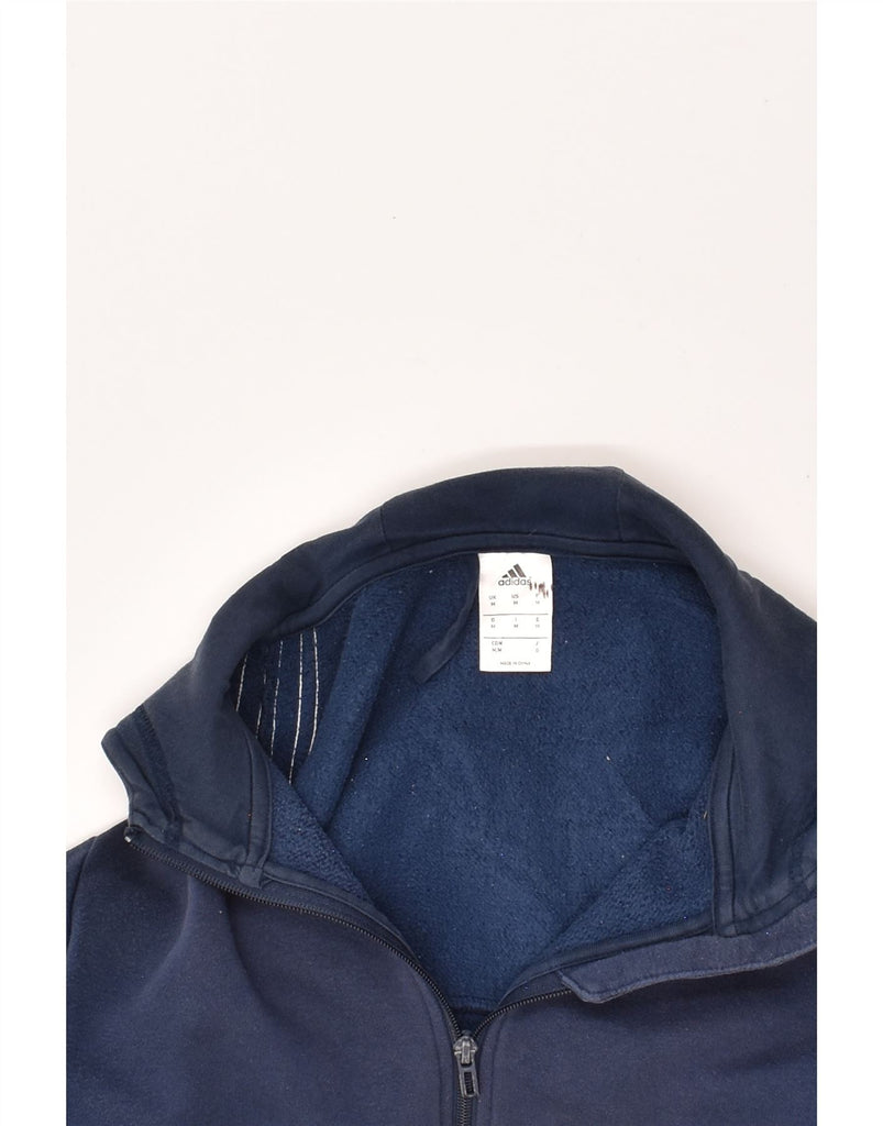 ADIDAS Mens Graphic Zip Hoodie Sweater Medium Navy Blue Cotton | Vintage Adidas | Thrift | Second-Hand Adidas | Used Clothing | Messina Hembry 