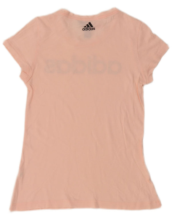 ADIDAS Girls Graphic T-Shirt Top 13-14 Years Pink