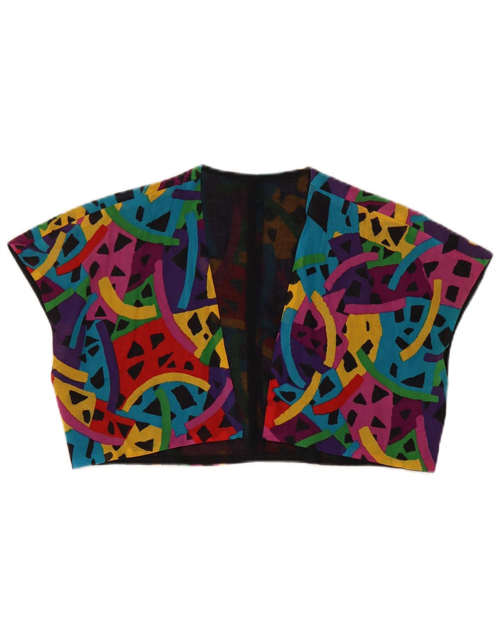 VINTAGE Womens Bolero Top UK 12 Medium Multicoloured Geometric