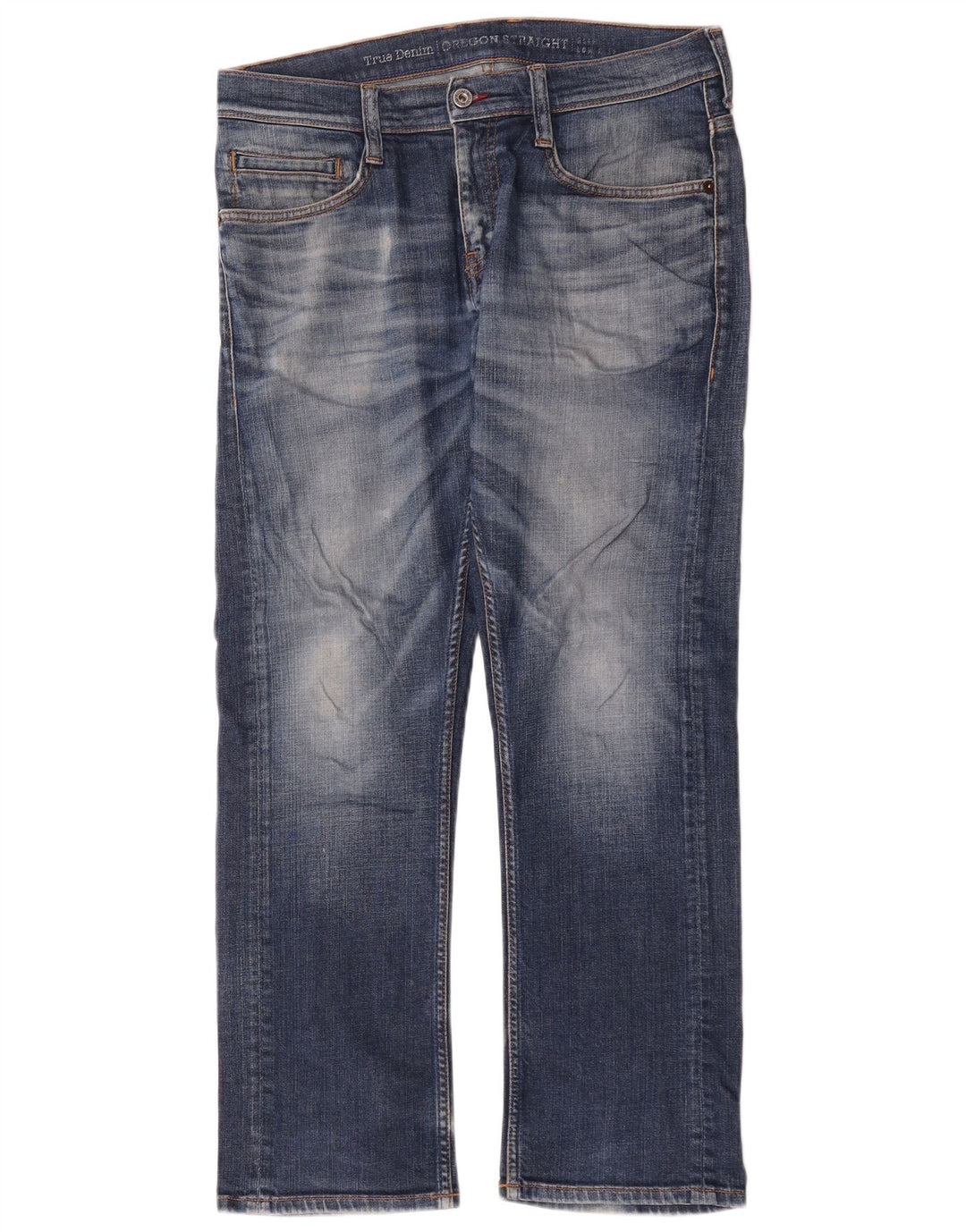 Mustang Mens Straight Jeans W32 L30 Blue Cotton