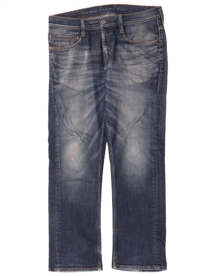 Mustang Mens Straight Jeans W32 L30 Blue Cotton