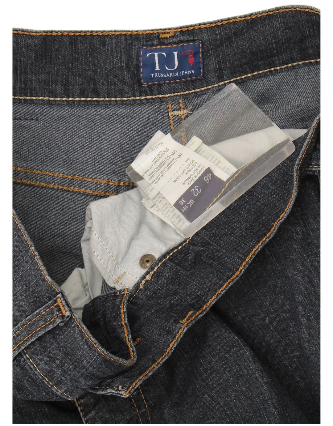 Trussardi Womens Straight Jeans W30 L30 Navy Blue Cotton