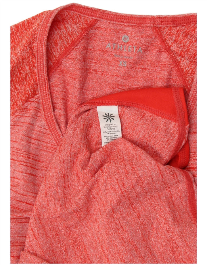 ATHLETA Womens Top Long Sleeve UK 6 XS Red Flecked Polyester