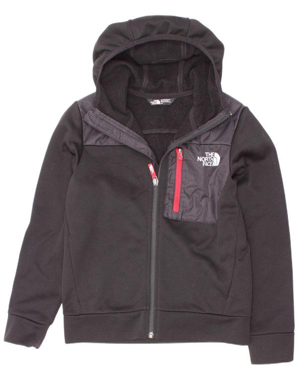 The North Face Boys Zip Hoodie Sweater 9-10 Years Medium Black Colourblock