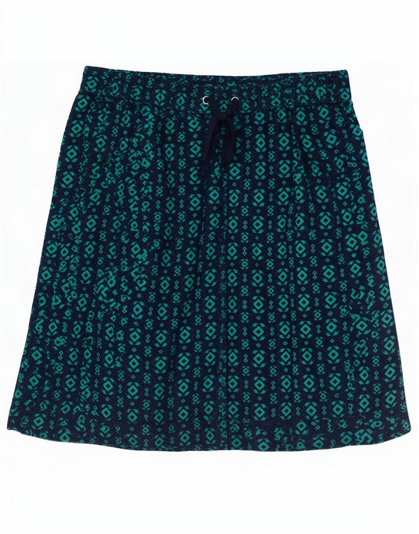 Marks & Spencer Womens A-Line Skirt UK 12 Medium W30 Navy Blue Geometric