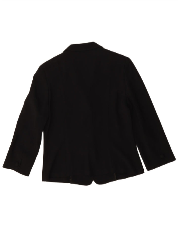 Marella Womens 3/4 Sleeve Blazer Jacket UK 16 Large Black Acetate