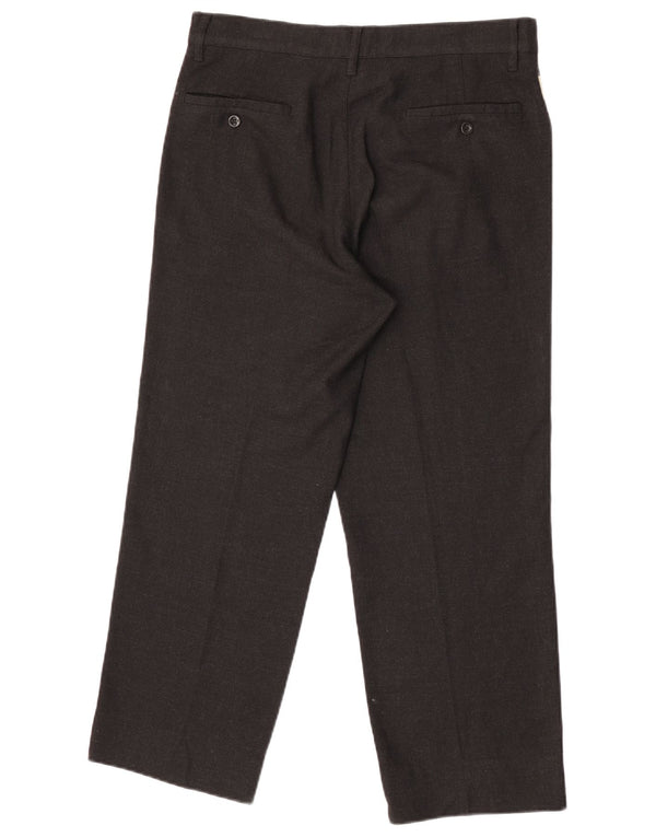 Armani Mens Straight Casual Trousers IT 48 Medium W32 L27 Black Polyester