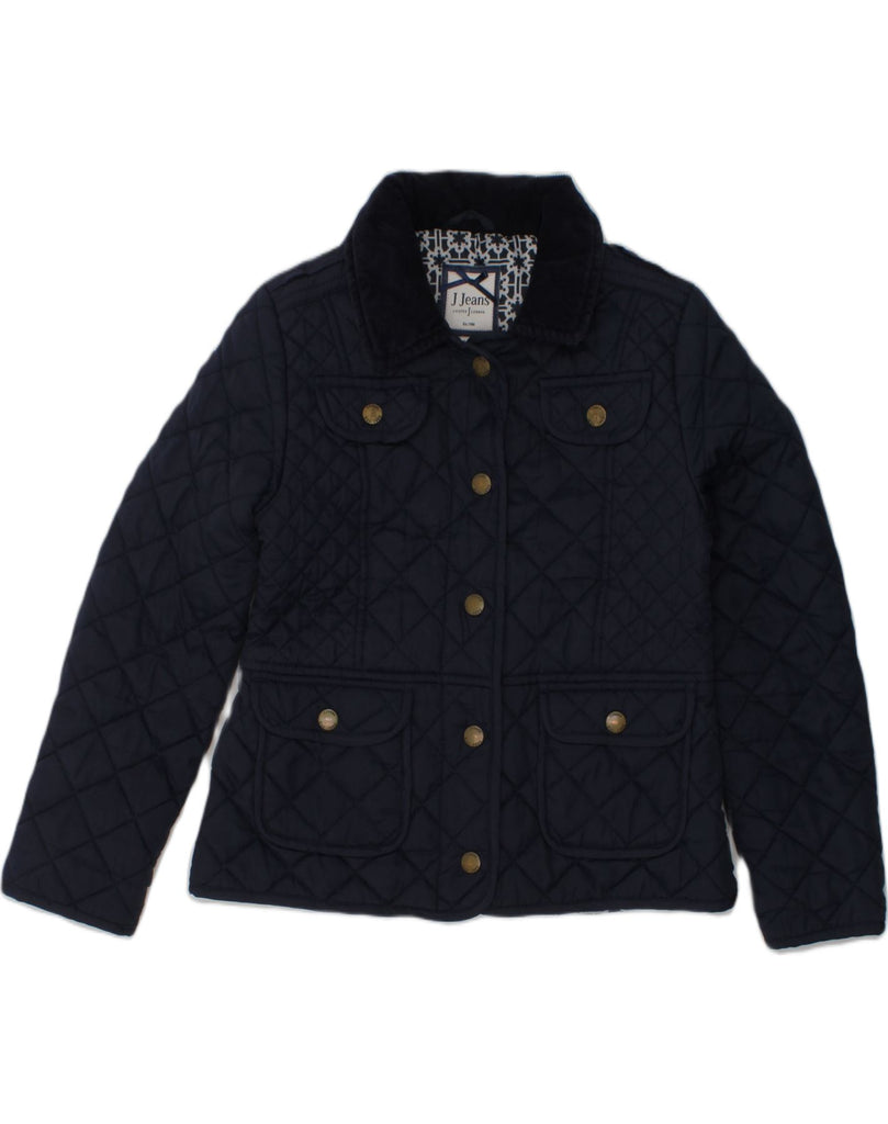 JASPER CONRAN Girls Quilted Jacket 7-8 Years Navy Blue Polyester | Vintage Jasper Conran | Thrift | Second-Hand Jasper Conran | Used Clothing | Messina Hembry 