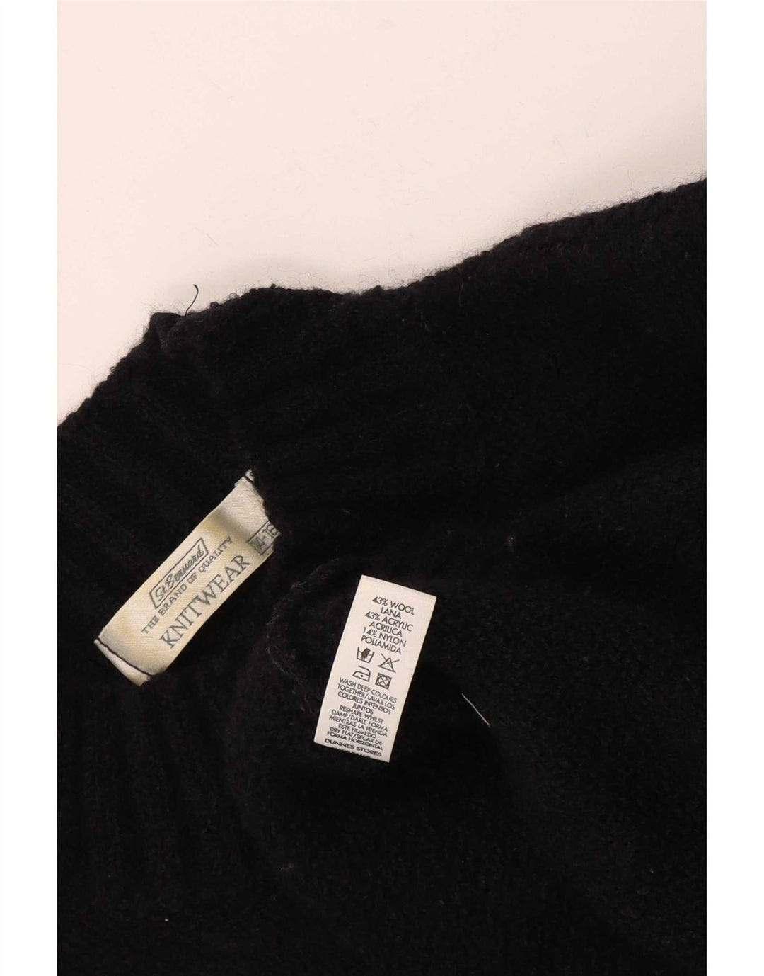St. Bernard Womens Turtle Neck Jumper Sweater UK 14 Large Black Wool