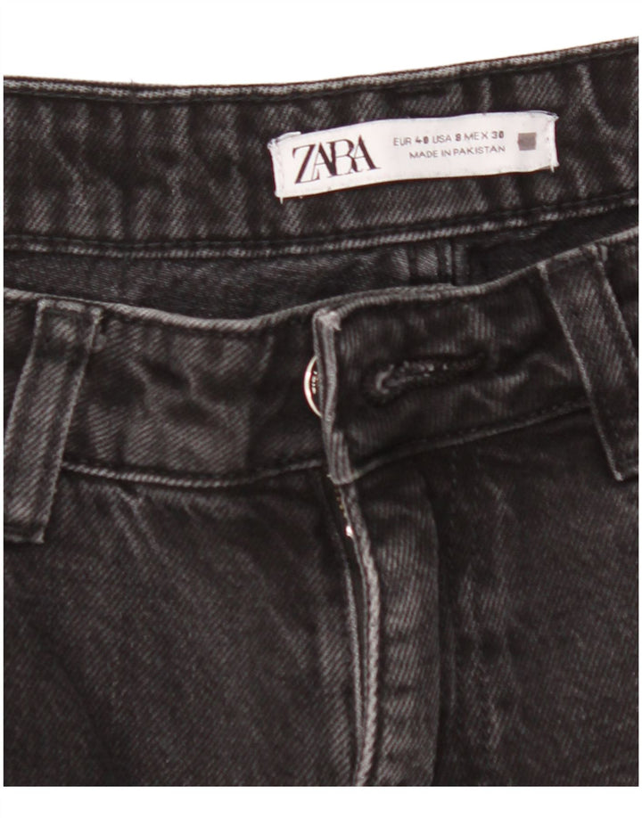 ZARA Womens High Rise Cropped Jeans EU 40 Medium W30 L24 Grey
