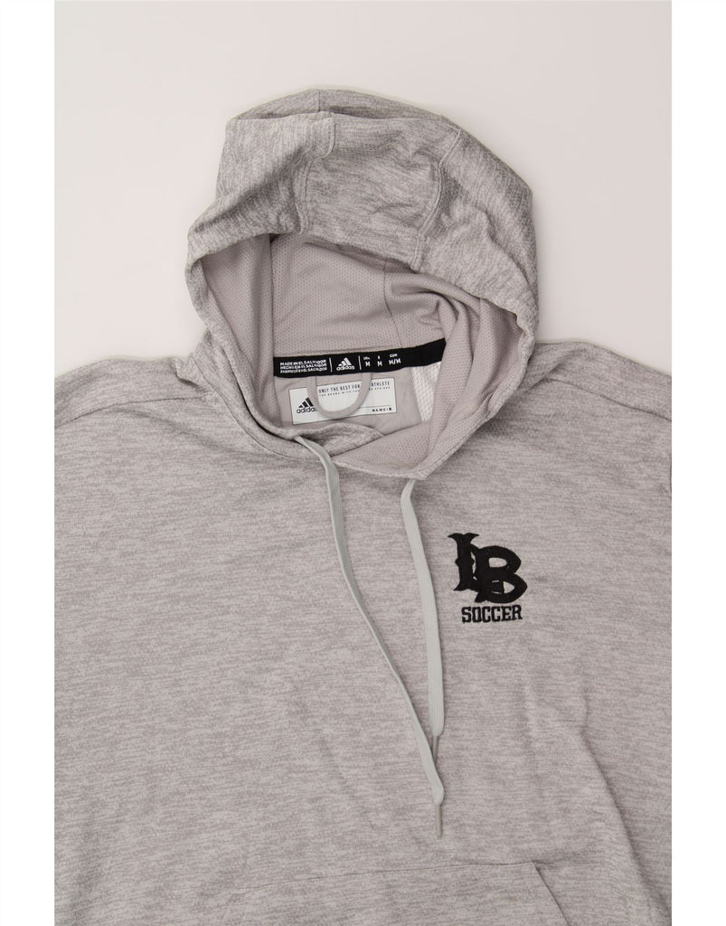 ADIDAS Mens Hoodie Jumper Medium Grey Polyester Vintage Adidas and Second-Hand Adidas from Messina Hembry 