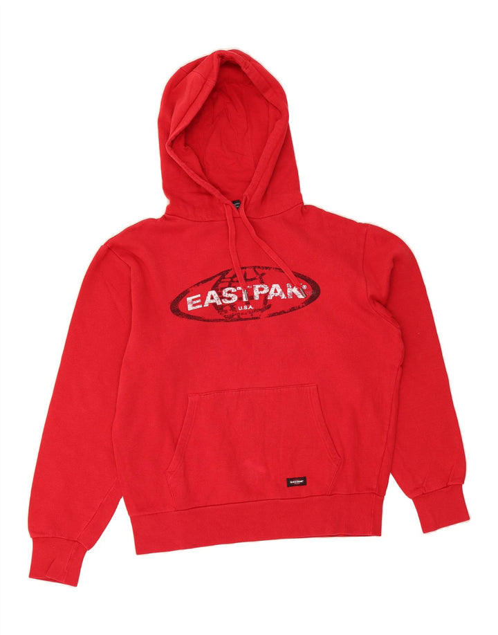 VINTAGE Mens Graphic Hoodie Jumper Large Red Cotton
