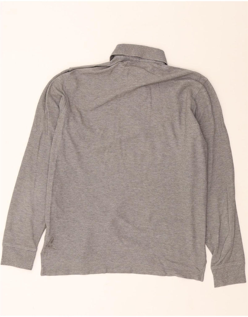 TOMMY HILFIGER Mens Regular Fit Long Sleeve Polo Shirt Small Grey Cotton Vintage Tommy Hilfiger and Second-Hand Tommy Hilfiger from Messina Hembry 