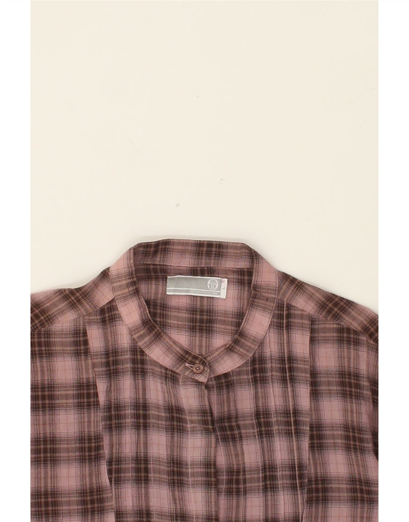 SERGIO TACCHINI Womens Shirt Blouse UK 16 Large Pink Check Cotton Vintage Sergio Tacchini and Second-Hand Sergio Tacchini from Messina Hembry 