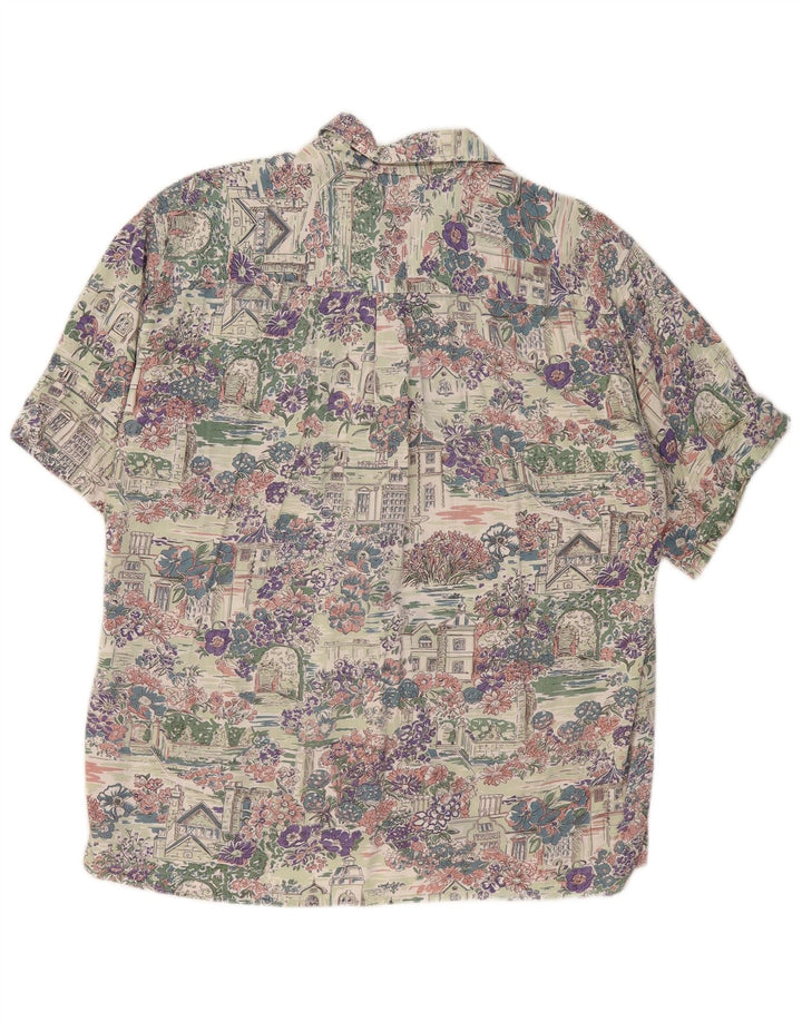 ELEGANCE Mens Short Sleeve Shirt Size 41/42 Large Multicoloured Floral