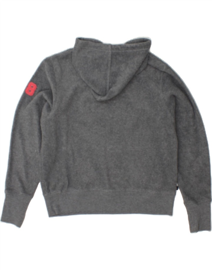 DIADORA Womens Crop Graphic Hoodie Jumper UK 14 Medium Grey Polyester Vintage Diadora and Second-Hand Diadora from Messina Hembry 