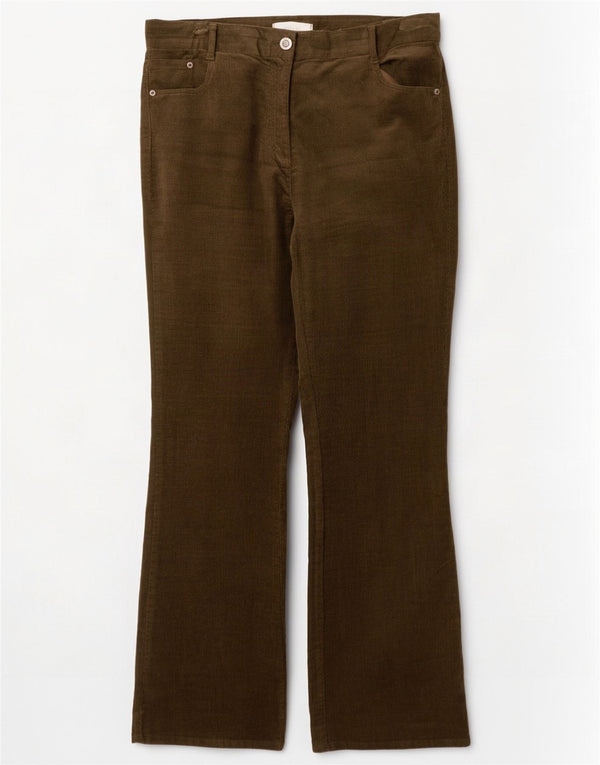 Marks & Spencer Womens Per Una Corduroy Trousers UK 14 Large W32 L30 Khaki
