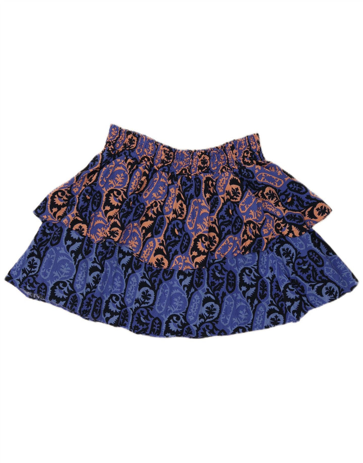 Scotch & Soda Womens Tiered Skirt W30 Medium Blue Paisley Viscose