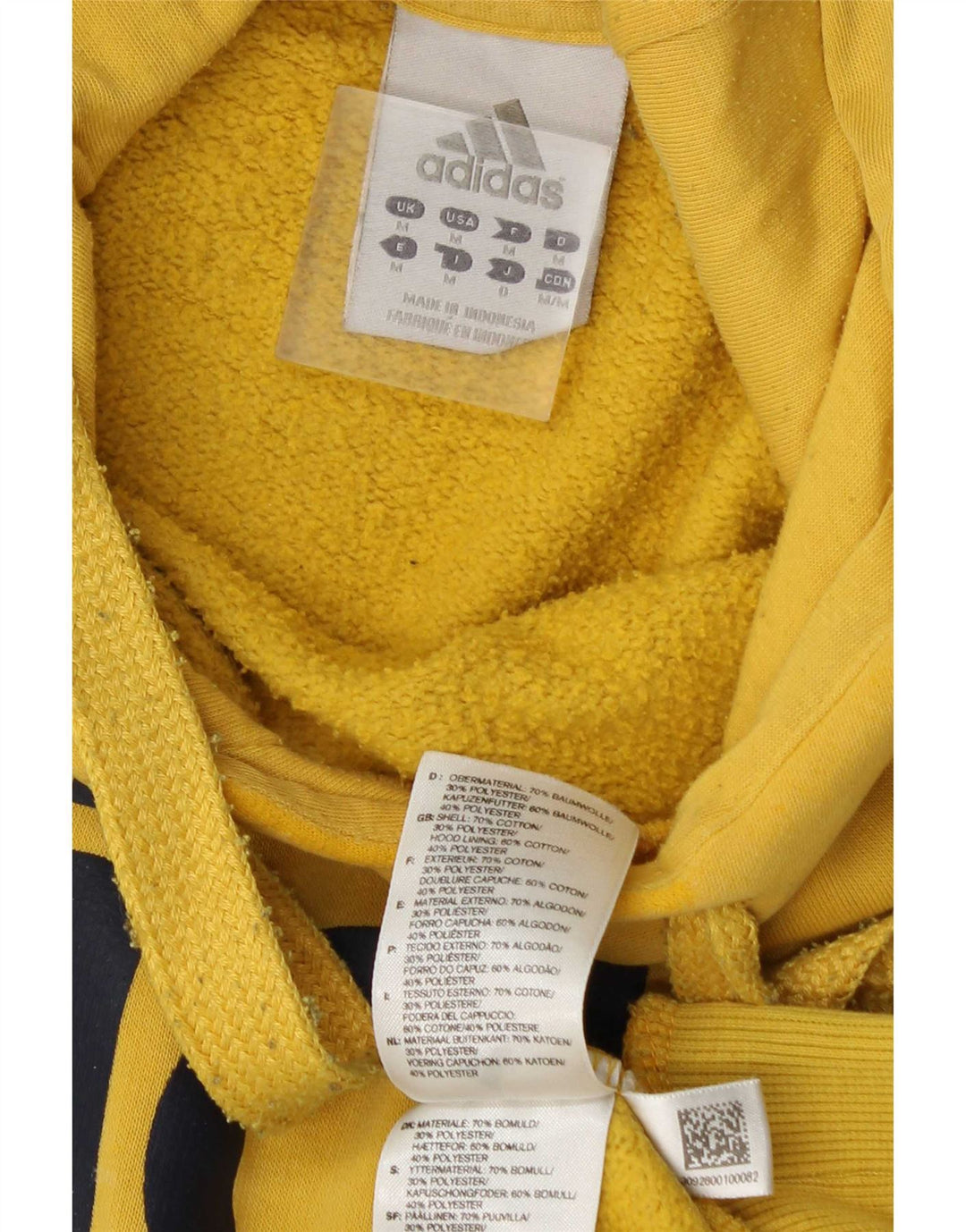Adidas Mens Graphic Hoodie Jumper Medium Yellow Cotton