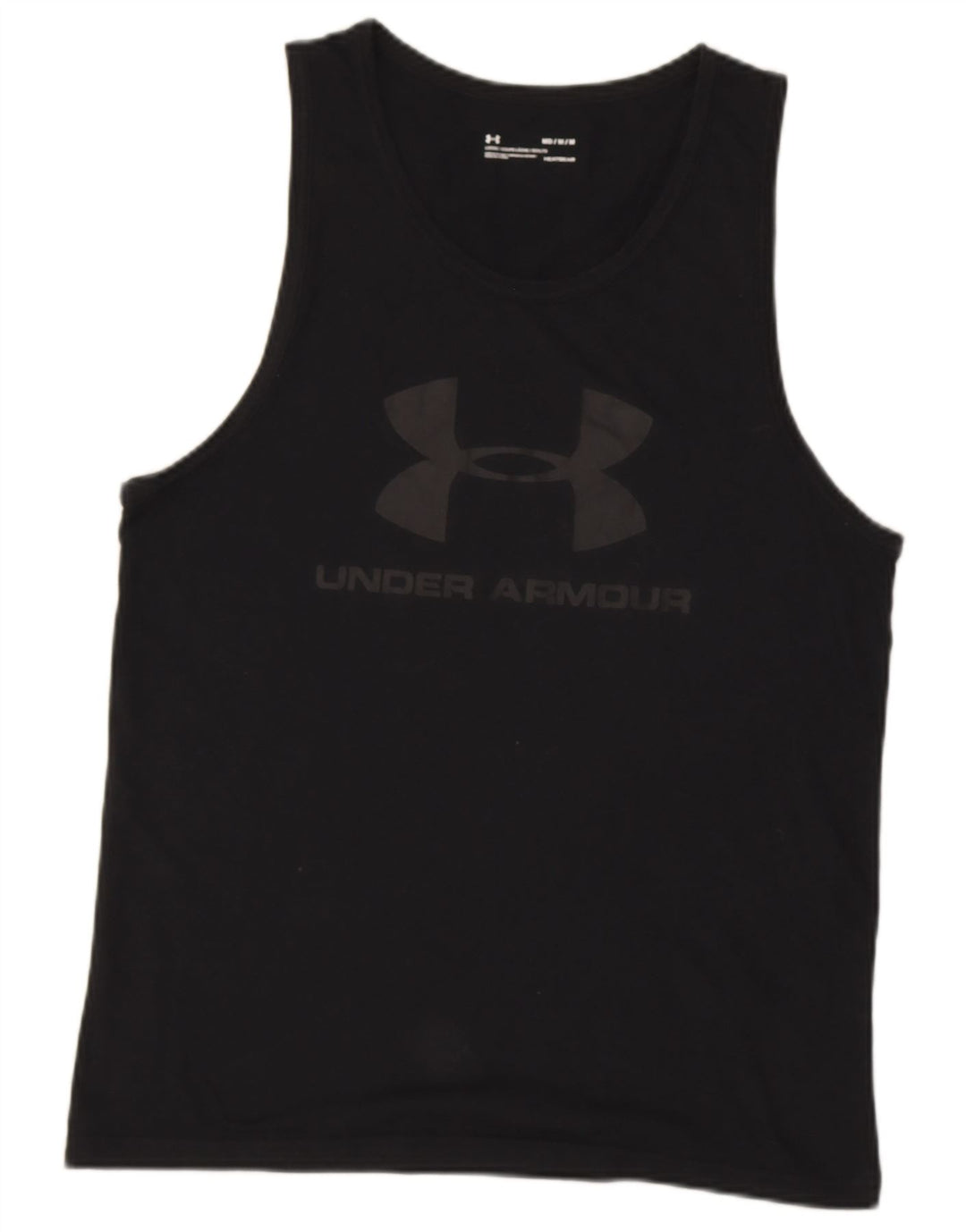 UNDER ARMOUR Mens Heat Gear Graphic Vest Top Medium Black Cotton