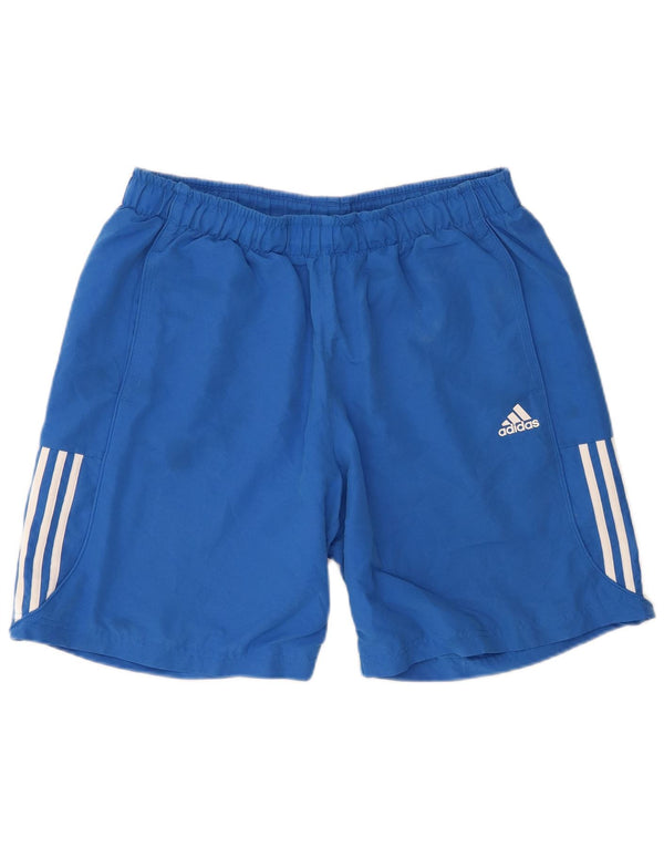 Adidas Mens Climalite Sport Shorts Large Blue Colourblock Polyester
