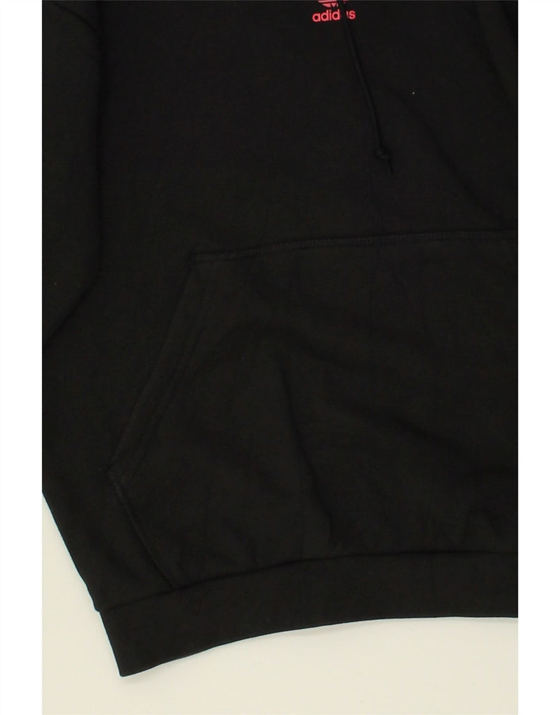 ADIDAS Womens Hoodie Jumper UK 6 XS Black Cotton | Vintage Adidas | Thrift | Second-Hand Adidas | Used Clothing | Messina Hembry 